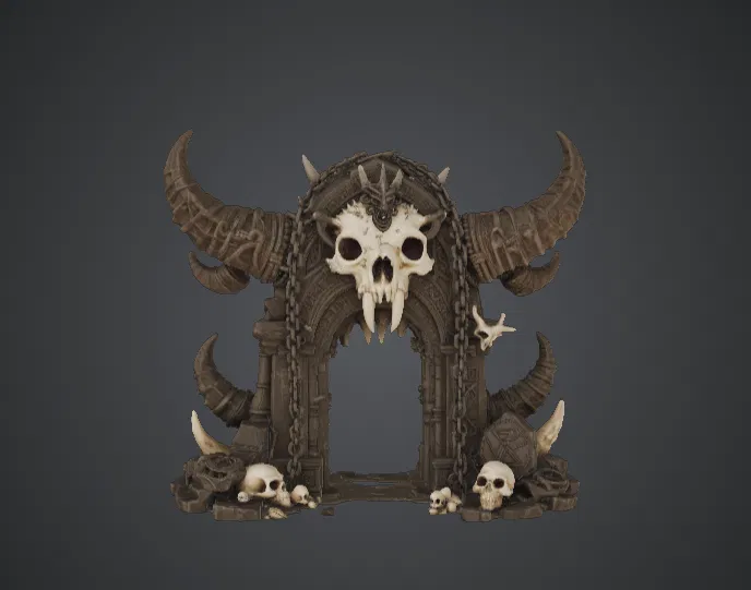 Cổng Địa Ngục Đầu Lâu – Cổng Vòm Sừng Ma Mị Dark Fantasy - Image 1