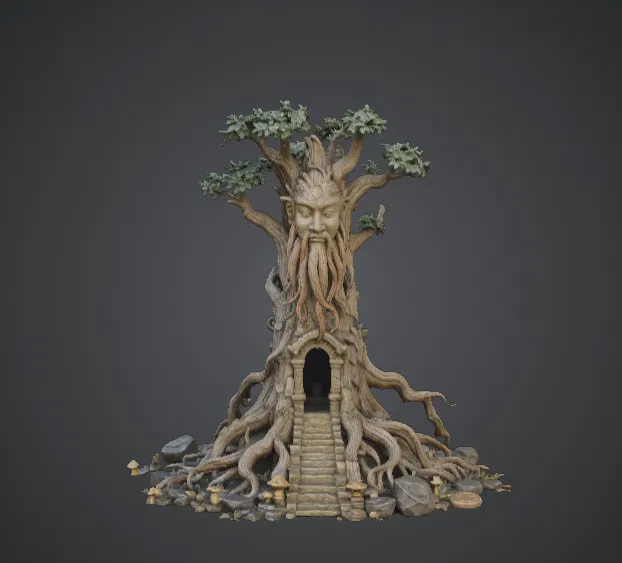 Nhà Cây Ent Cổ Đại – Đền Thờ Vệ Thần Cây Fantasy - Image 1