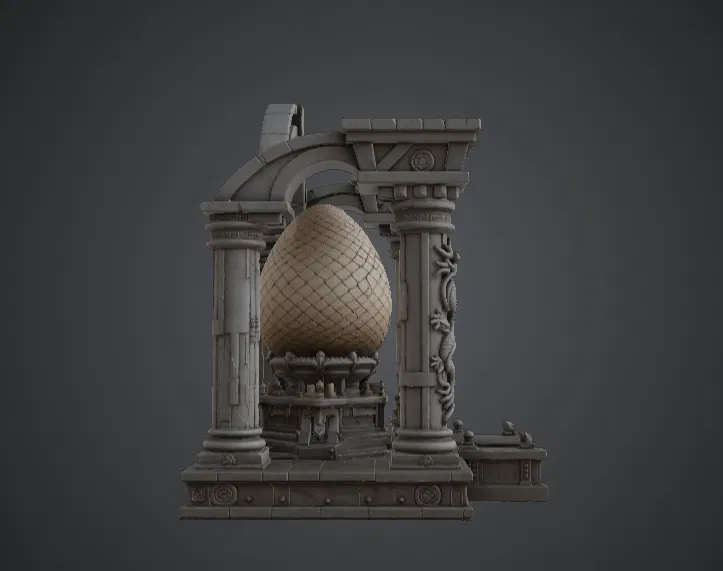 Dragon Egg Temple Shrine – Tượng đài Trứng Rồng Fantasy - Image 2