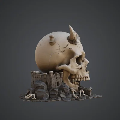 Cổng Pháo Đài Đầu Lâu Quỷ Dữ – Lối Vào Hầm Ngục Đầu Lâu Có Sừng Khổng Lồ