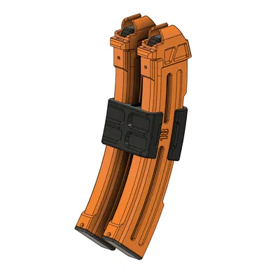 Ngàm kẹp băng đạn kép cho súng Nerf Wolver 999 - Phụ kiện 3D hữu ích