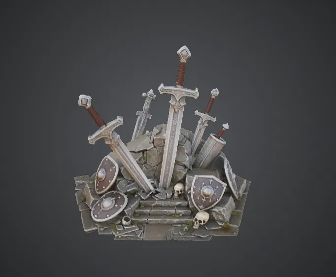 Tượng đài chiến trường Fallen Swords – Nghĩa địa kiếm giả tưởng - Image 1