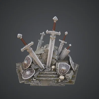 Tượng đài chiến trường Fallen Swords – Nghĩa địa kiếm giả tưởng