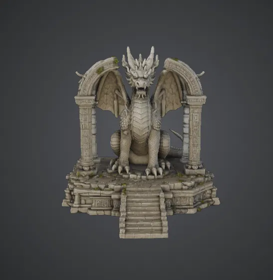 Tượng Rồng Hộ Vệ Ngôi Đền – Đền Thờ Rồng Cổ Đại - Image 1