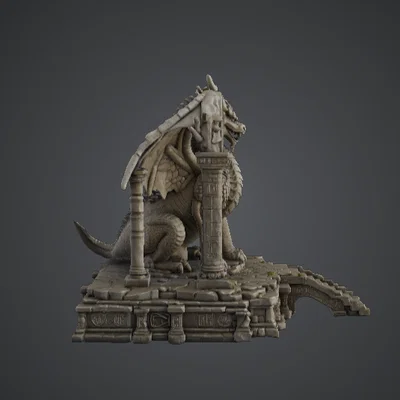 Tượng Rồng Hộ Vệ Ngôi Đền – Đền Thờ Rồng Cổ Đại