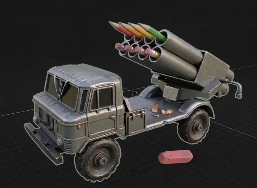 Mô hình ống cắm bút xe pháo phản lực BM-21 GRAD cực chất - Image 1