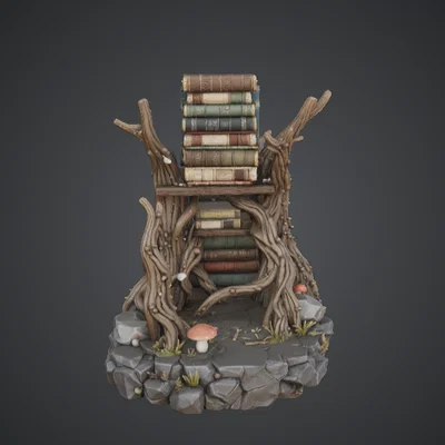 Kệ Sách Rừng Phép Thuật – Mô Hình Trưng Bày Sách Dáng Rễ Cây Kỳ Ảo