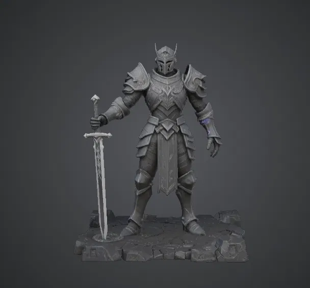 Tượng Chiến Binh Hiệp Sĩ Giáp Sắt – Mô hình Hiệp sĩ giả tưởng thời trung cổ cầm kiếm - Image 1