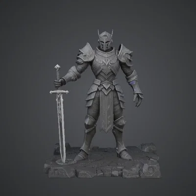 Tượng Chiến Binh Hiệp Sĩ Giáp Sắt – Mô hình Hiệp sĩ giả tưởng thời trung cổ cầm kiếm