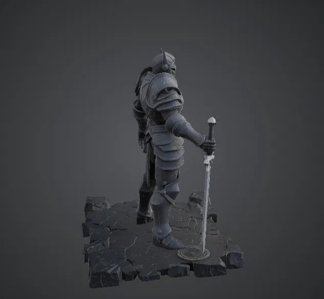 Tượng Chiến Binh Hiệp Sĩ Giáp Sắt – Mô hình Hiệp sĩ giả tưởng thời trung cổ cầm kiếm - Image 2