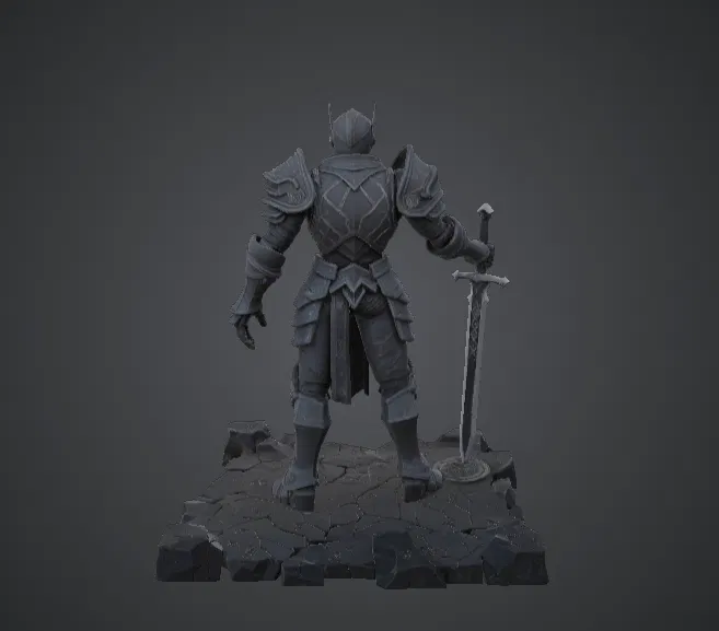 Tượng Chiến Binh Hiệp Sĩ Giáp Sắt – Mô hình Hiệp sĩ giả tưởng thời trung cổ cầm kiếm - Image 3