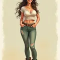 Mô hình 3D nữ cao bồi Desert Cowgirl đầy phong cách - Thumbnail 2