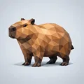 Mô hình 3D Capybara phong cách Low Poly nghệ thuật - Thumbnail 1