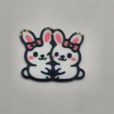 Móc khóa Thỏ đôi Easter siêu cưng