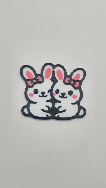 Móc khóa Thỏ đôi Easter siêu cưng - Image 2