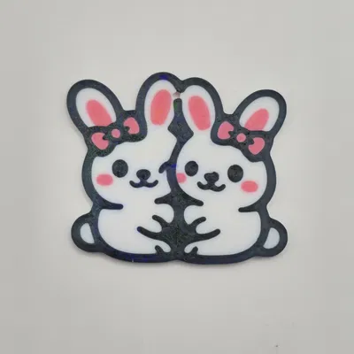 Móc khóa Thỏ đôi Easter siêu cưng