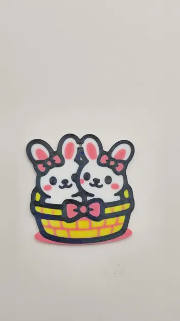 Móc Khóa Giỏ Thỏ Phục Sinh Dễ Thương - Image 1