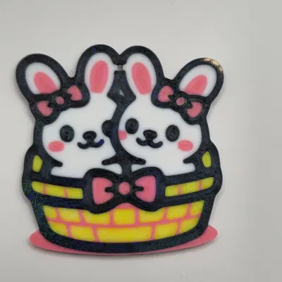 Móc Khóa Giỏ Thỏ Phục Sinh Dễ Thương