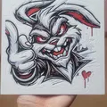 Savage Bunny - Mô hình tranh HueForge phong cách graffiti cực chất - Thumbnail 1