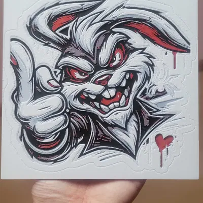 Savage Bunny - Mô hình tranh HueForge phong cách graffiti cực chất
