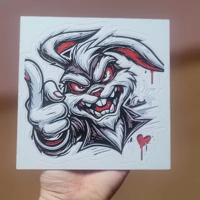 Savage Bunny - Mô hình tranh HueForge phong cách graffiti cực chất