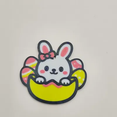 Móc khóa Thỏ Phục Sinh nở từ trứng siêu dễ thương