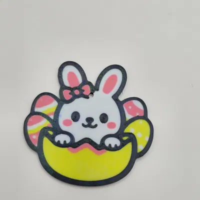 Móc khóa Thỏ Phục Sinh nở từ trứng siêu dễ thương