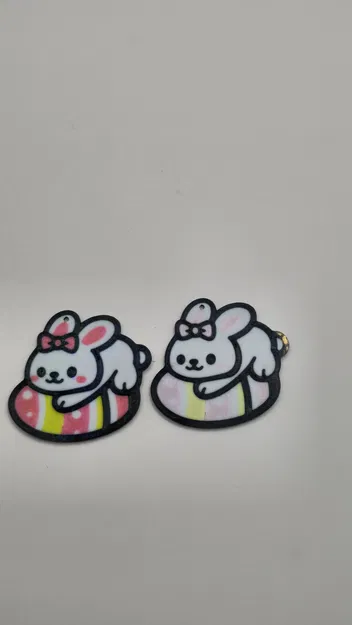 Móc khóa chú thỏ Phục sinh nằm trên trứng xinh xắn - Image 3