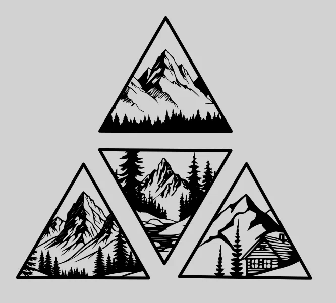 Tranh treo tường hình tam giác - Trang trí không gian sống phong cách tối giản - Image 2