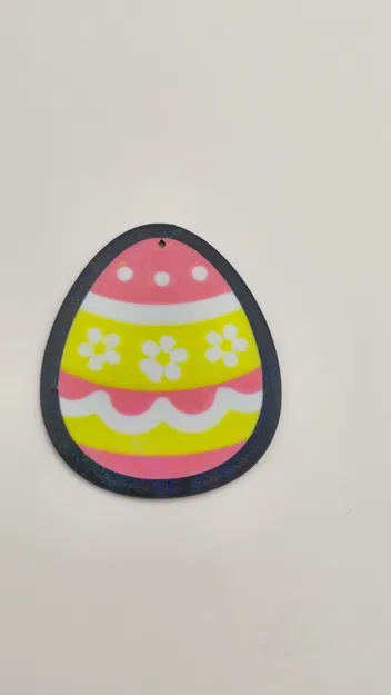 Móc khóa trứng Phục sinh họa tiết hoa - Image 1