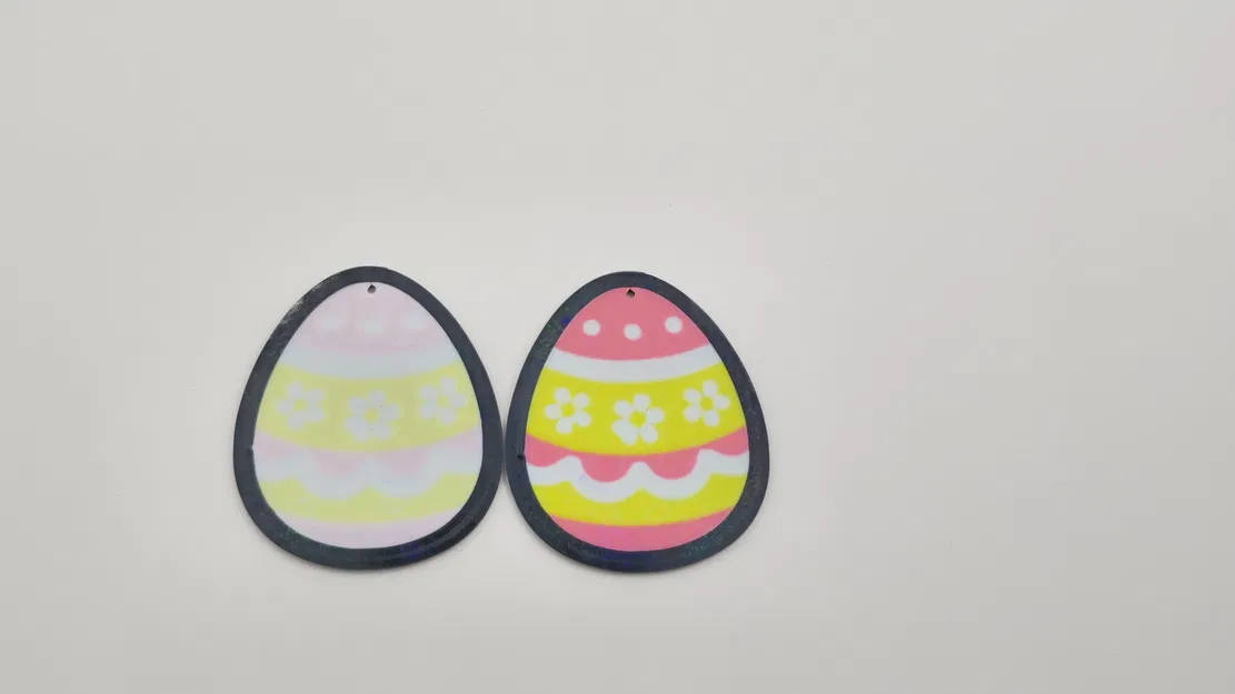 Móc khóa trứng Phục sinh họa tiết hoa - Image 2