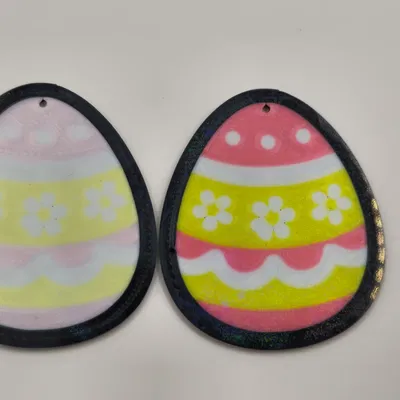 Móc khóa trứng Phục sinh họa tiết hoa