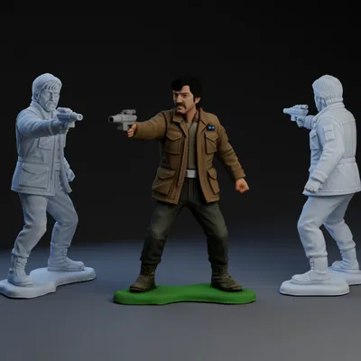 Mô hình 3D Cassian Andor phong cách lính nhựa cổ điển Star Wars