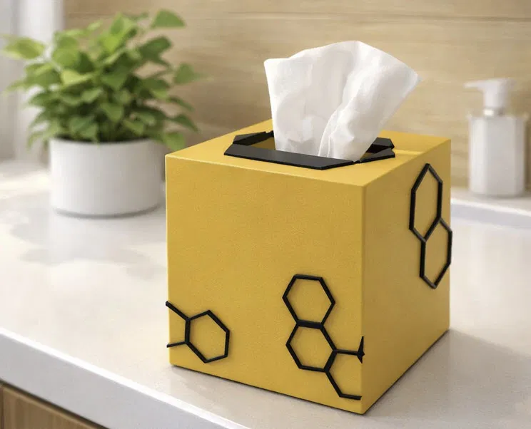 Vỏ bọc hộp khăn giấy hình tổ ong (Honeycomb Tissue Box Cover) - Image 1
