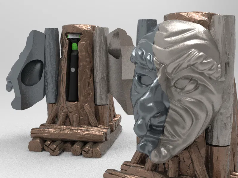 Bệ Thờ Đầu Phù Thủy Trung Cổ – Giá Đựng Philips OneBlade - Image 1