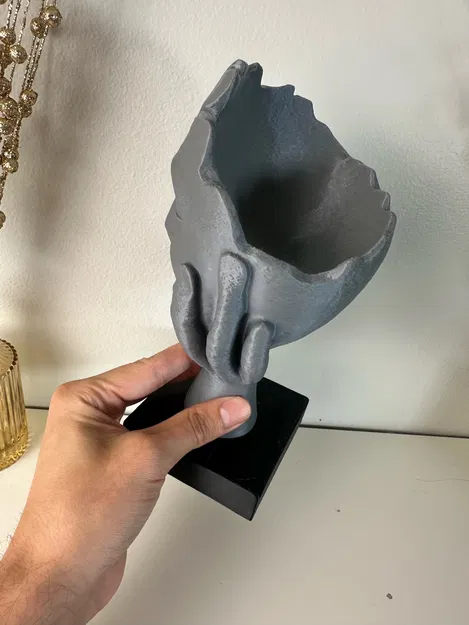 Tượng điêu khắc khuôn mặt tối giản kết hợp khay để đồ 3D - Image 3