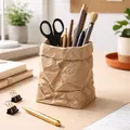 Ống Cắm Bút Túi Giấy Vò Nhăn | Đồ Trang Trí Bàn Làm Việc Hiện Đại - Thumbnail 1
