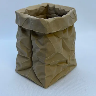 Ống Cắm Bút Túi Giấy Vò Nhăn | Đồ Trang Trí Bàn Làm Việc Hiện Đại