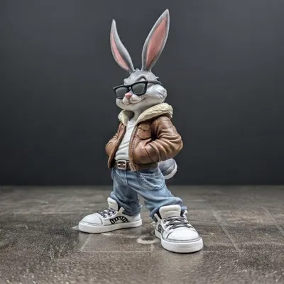 Mô hình Bugs Bunny phong cách đường phố cực ngầu