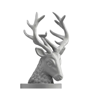 Mô hình tượng đầu hươu (Deer Bust) có khay để đồ trang trí 3D