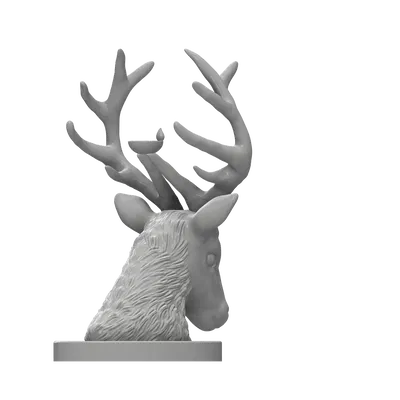 Mô hình tượng đầu hươu (Deer Bust) có khay để đồ trang trí 3D