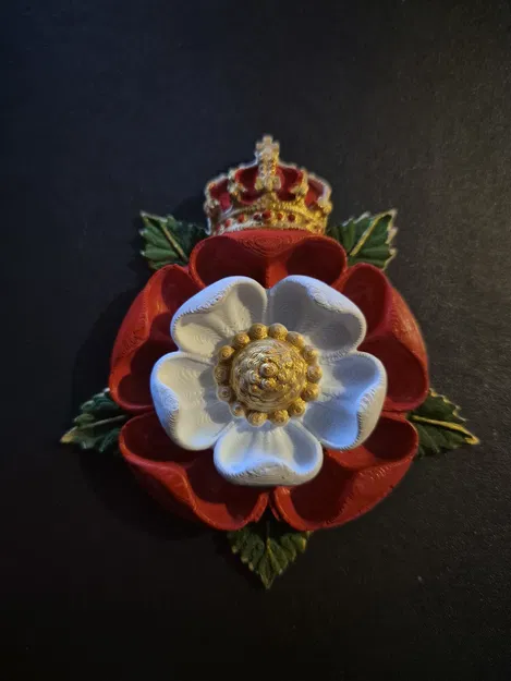 Mô hình Phù hiệu hoa hồng Tudor 3D (Tudor Rose Emblem Badge) sang trọng - Image 1