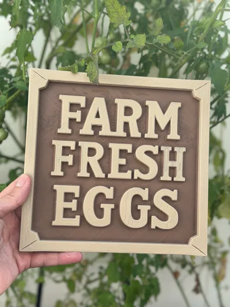 Bảng trang trí Farm Fresh Eggs: Tạo điểm nhấn phong cách nông trại - Image 1