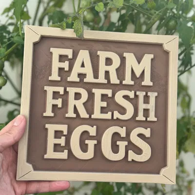 Bảng trang trí Farm Fresh Eggs: Tạo điểm nhấn phong cách nông trại