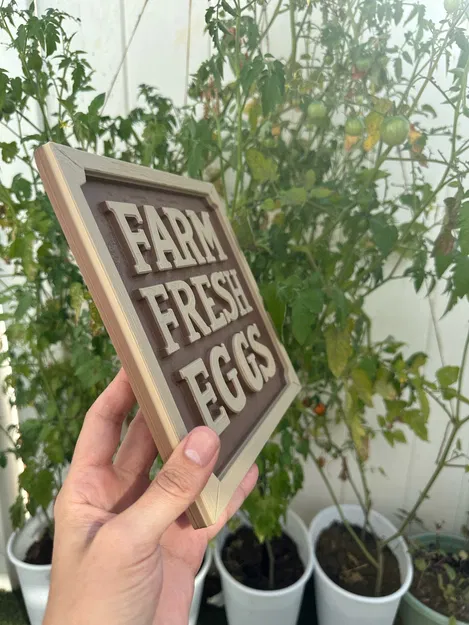 Bảng trang trí Farm Fresh Eggs: Tạo điểm nhấn phong cách nông trại - Image 2