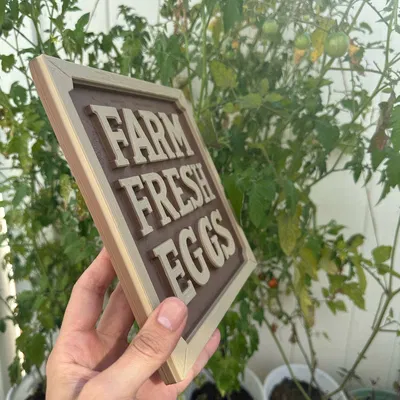 Bảng trang trí Farm Fresh Eggs: Tạo điểm nhấn phong cách nông trại