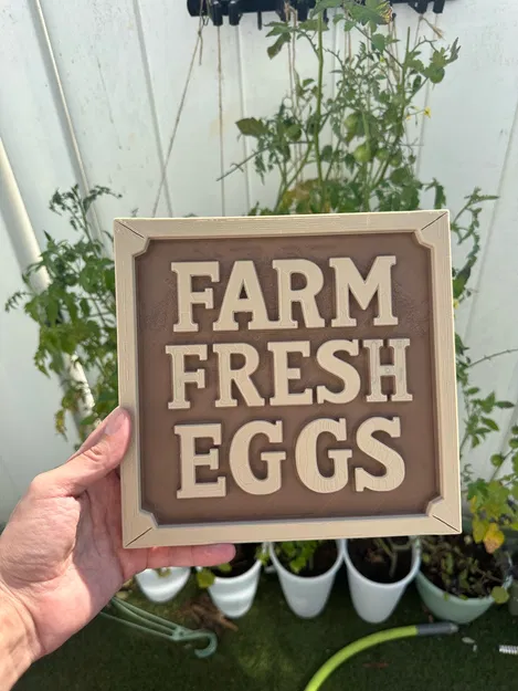 Bảng trang trí Farm Fresh Eggs: Tạo điểm nhấn phong cách nông trại - Image 3