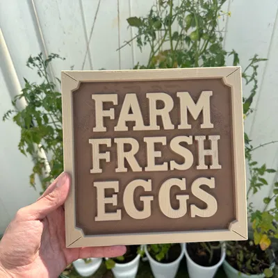 Bảng trang trí Farm Fresh Eggs: Tạo điểm nhấn phong cách nông trại
