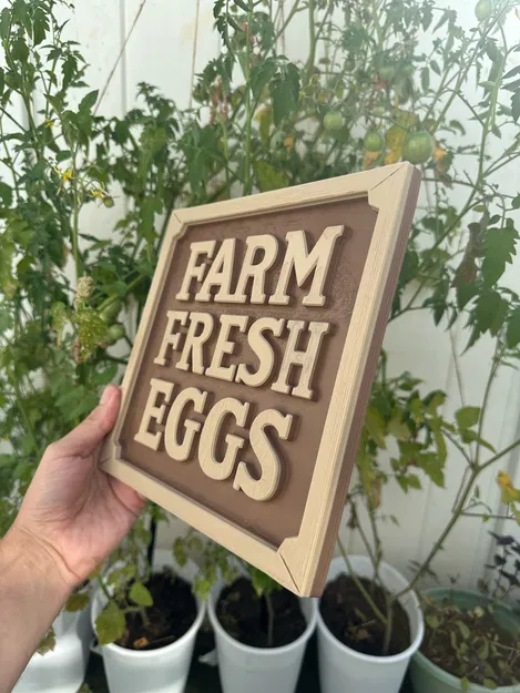 Bảng trang trí Farm Fresh Eggs: Tạo điểm nhấn phong cách nông trại - Image 6