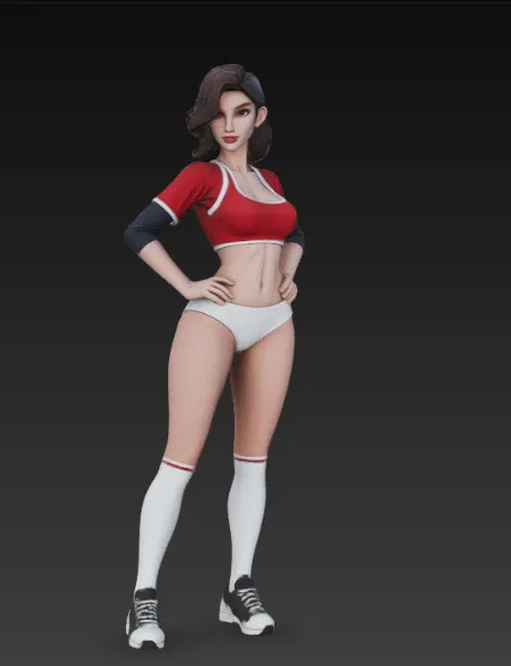 Mô hình 3D nhân vật nữ vận động viên phong cách thể thao - Image 3